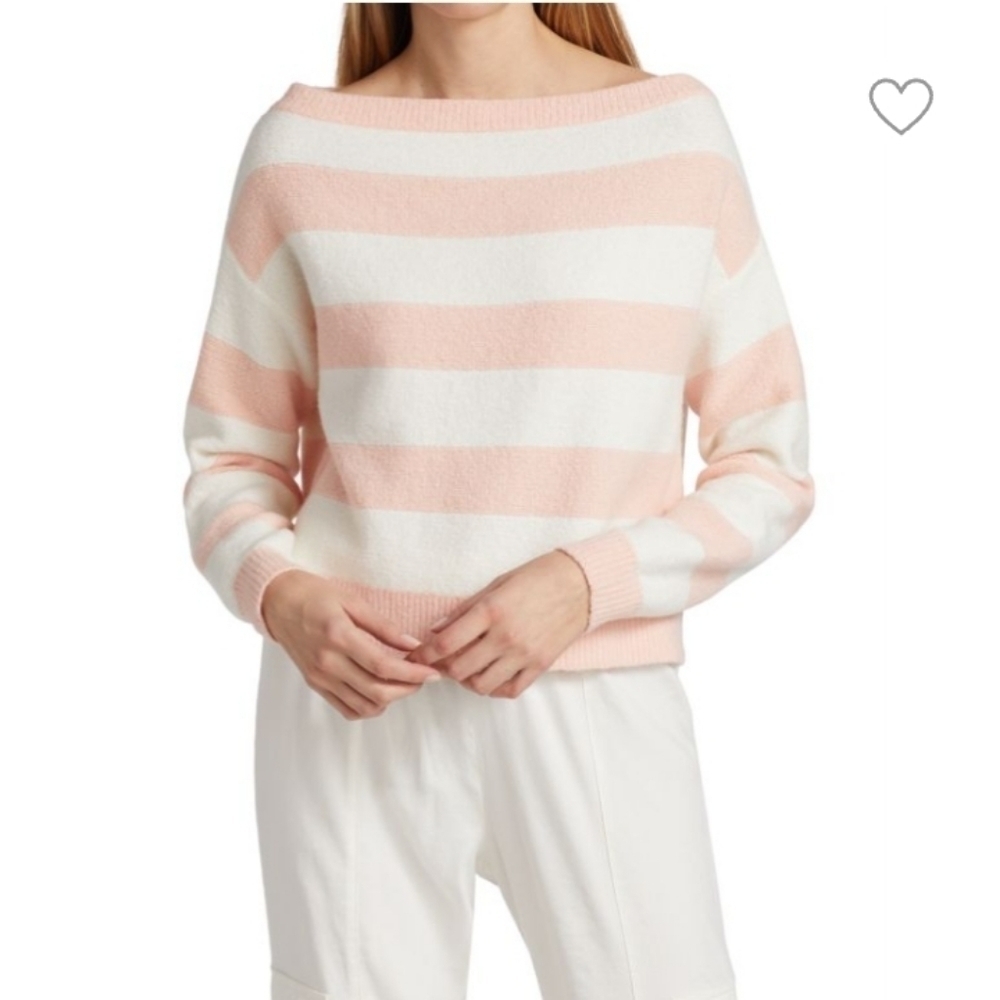 Alice and Olivia Bauer Off The Shoulder Stripe Sweater